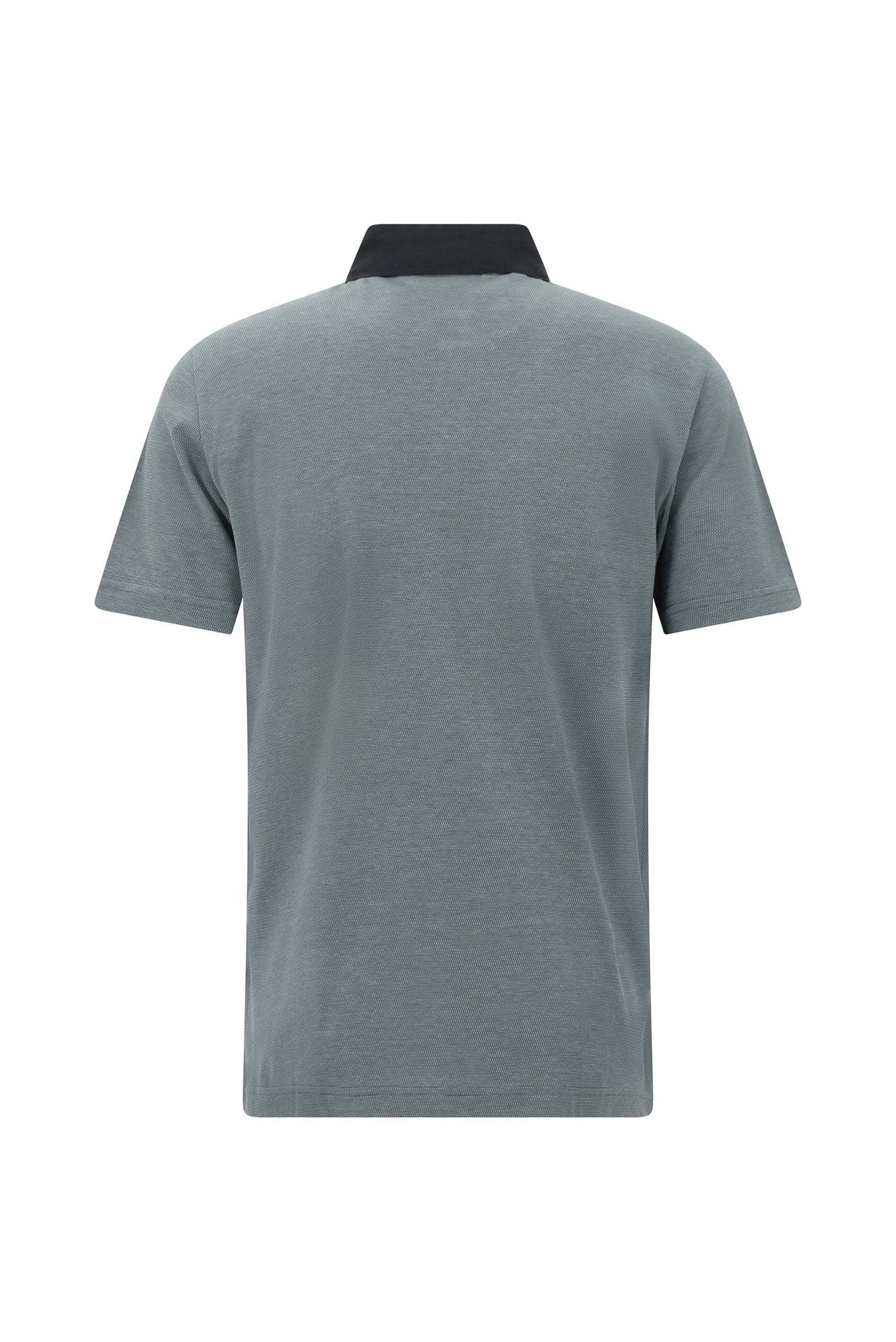 Açık Antrasit Regular Fit Desenli Nakışlı Merserize Pamuk Polo Yaka T-shirt