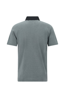 Açık Antrasit Regular Fit Desenli Nakışlı Merserize Pamuk Polo Yaka T-shirt