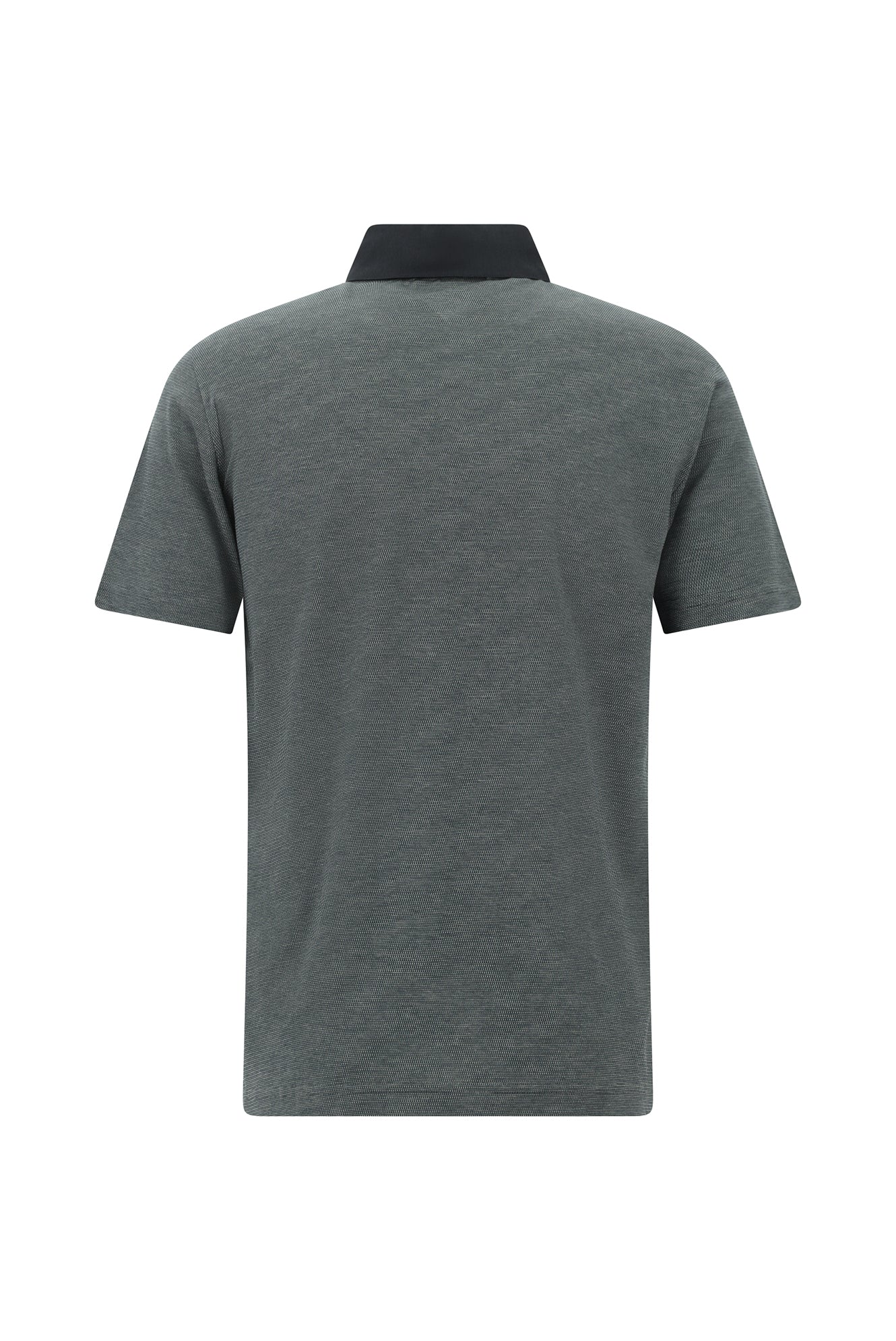 Orta Antrasit Regular Fit Desenli Nakışlı Merserize Pamuk Polo Yaka T-shirt