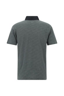 Orta Antrasit Regular Fit Desenli Nakışlı Merserize Pamuk Polo Yaka T-shirt