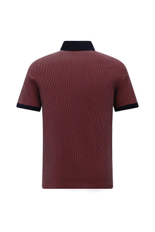 Kiremit Polo Yaka Regular Fit Desenli Pamuk T-shirt