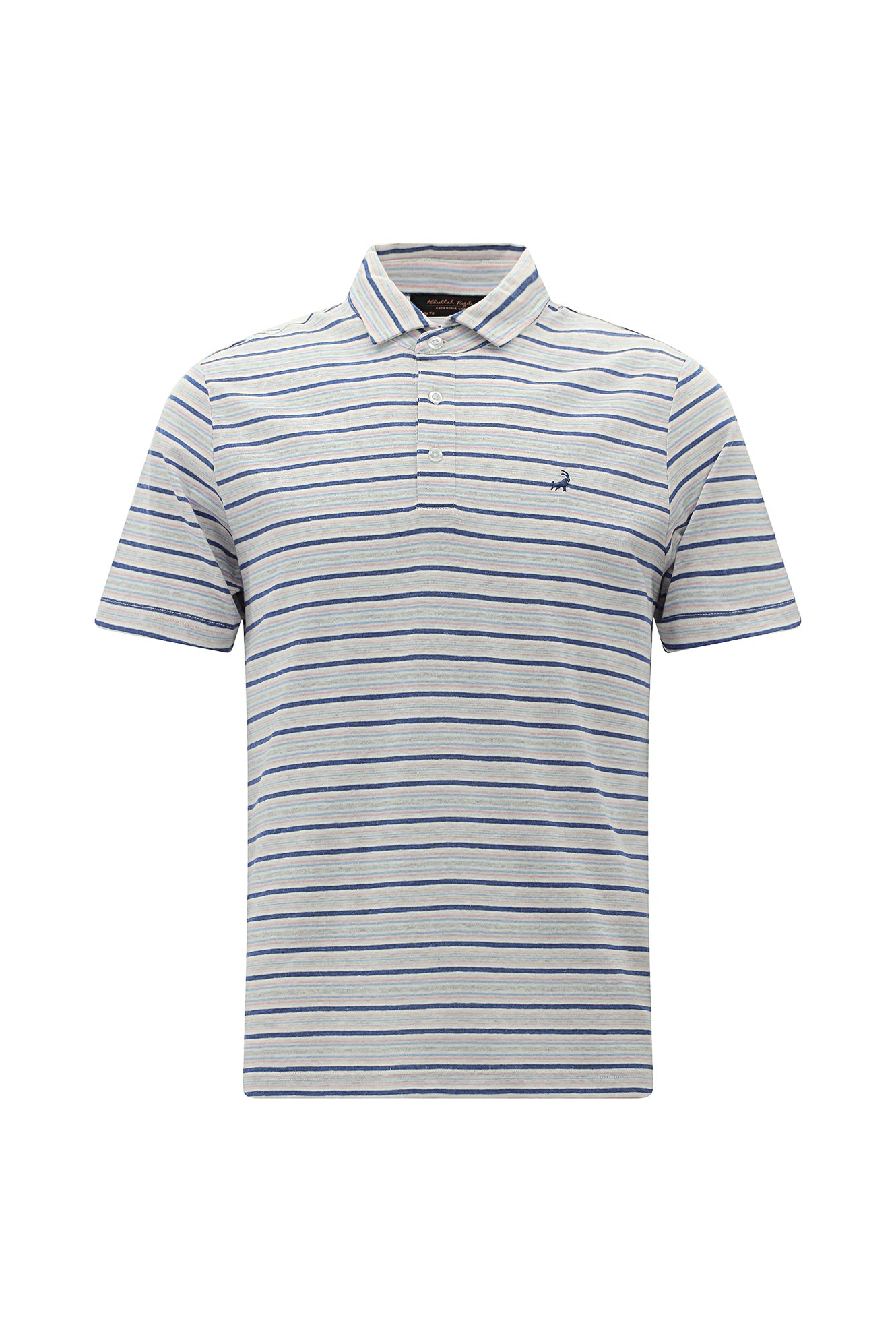 Çok Renkli Regular Fit Desenli Nakışlı Pamuklu Keten Polo Yaka T-shirt