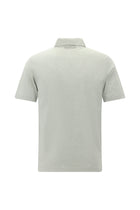 Açık Gri Regular Fit Desenli Nakışlı Pamuklu Keten Polo Yaka T-shirt