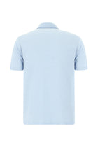 Açık Mavi Regular Fit Desenli Nakışlı Pamuklu Keten Polo Yaka T-shirt