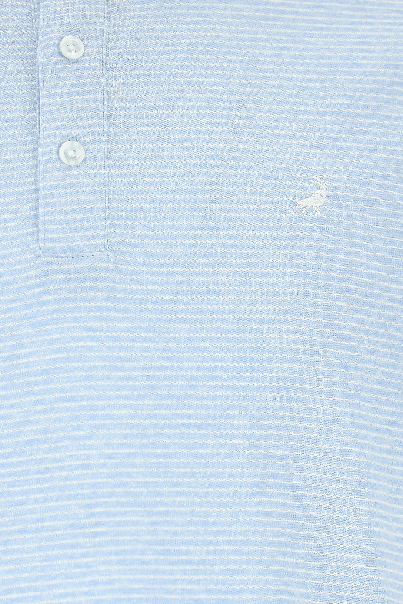 Açık Mavi Regular Fit Desenli Nakışlı Pamuklu Keten Polo Yaka T-shirt