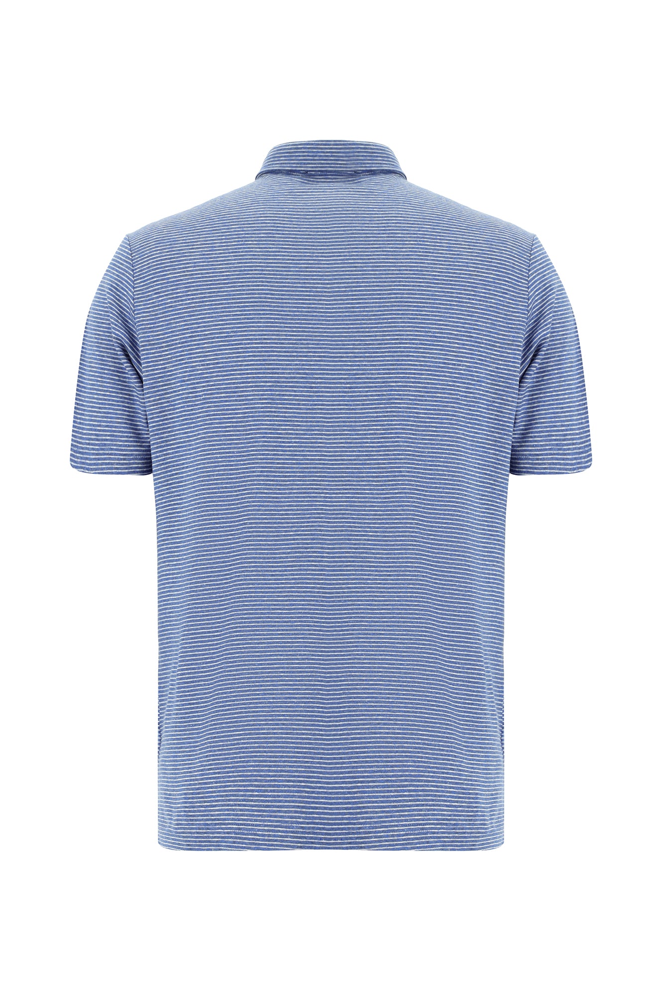 İndigo Regular Fit Desenli Nakışlı Pamuklu Keten Polo Yaka T-shirt