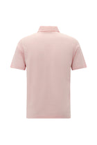 Orta Pembe Regular Fit Desenli Nakışlı Pamuklu Keten Polo Yaka T-shirt