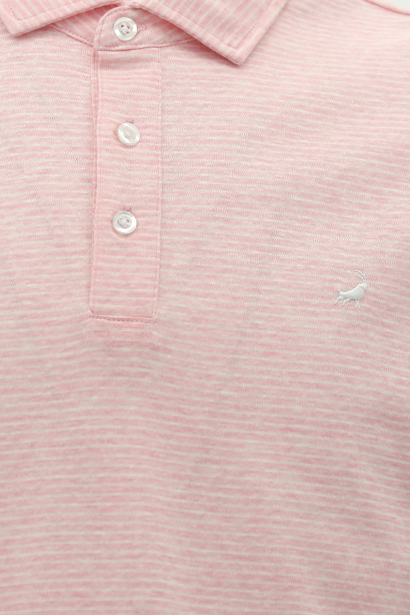 Orta Pembe Regular Fit Desenli Nakışlı Pamuklu Keten Polo Yaka T-shirt