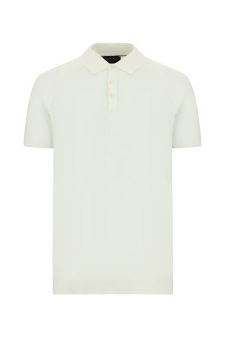 Kırık Beyaz Regular Fit Pamuklu Polo Yaka T-shirt