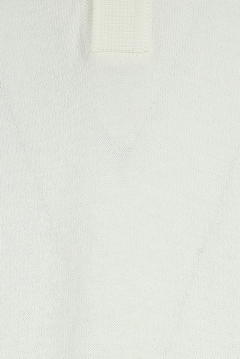 Kırık Beyaz Regular Fit Pamuklu Polo Yaka T-shirt