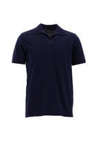 Koyu Lacivert Polo Yaka Slim Fit Dar Kesim Desenli Nakışlı Merserize Pamuk T-shirt