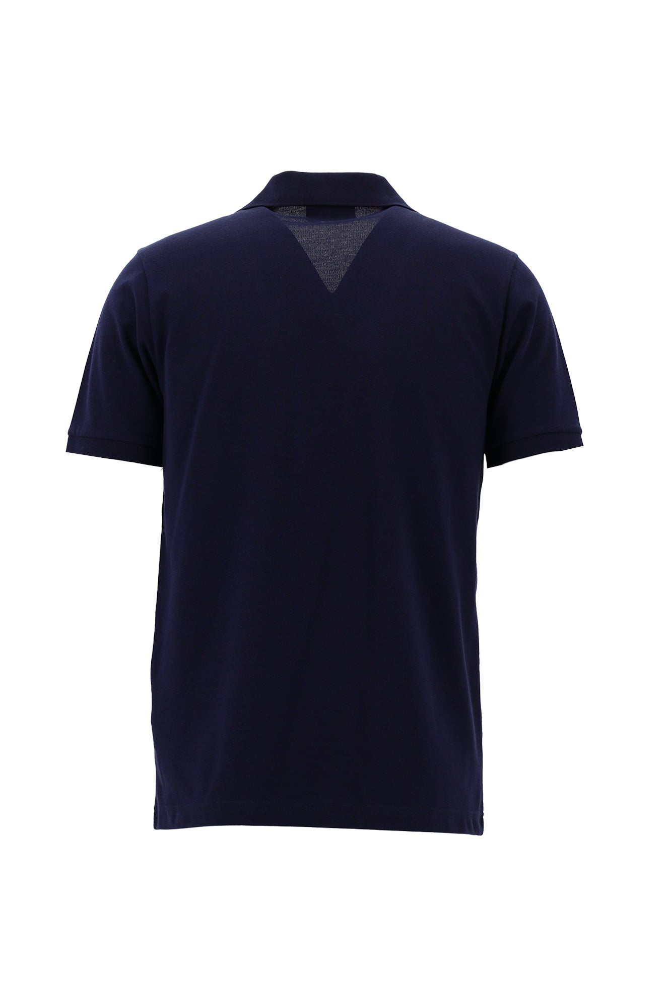 Koyu Lacivert Polo Yaka Slim Fit Dar Kesim Desenli Nakışlı Merserize Pamuk T-shirt