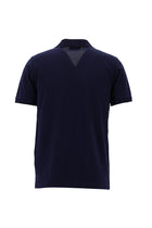Koyu Lacivert Polo Yaka Slim Fit Dar Kesim Desenli Nakışlı Merserize Pamuk T-shirt