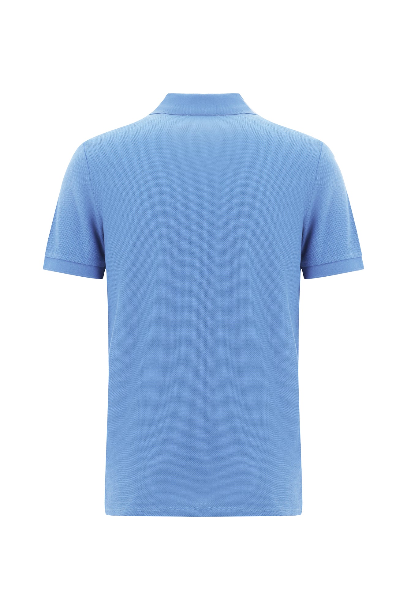 Mavi Polo Yaka Slim Fit Dar Kesim Desenli Nakışlı Merserize Pamuk T-shirt