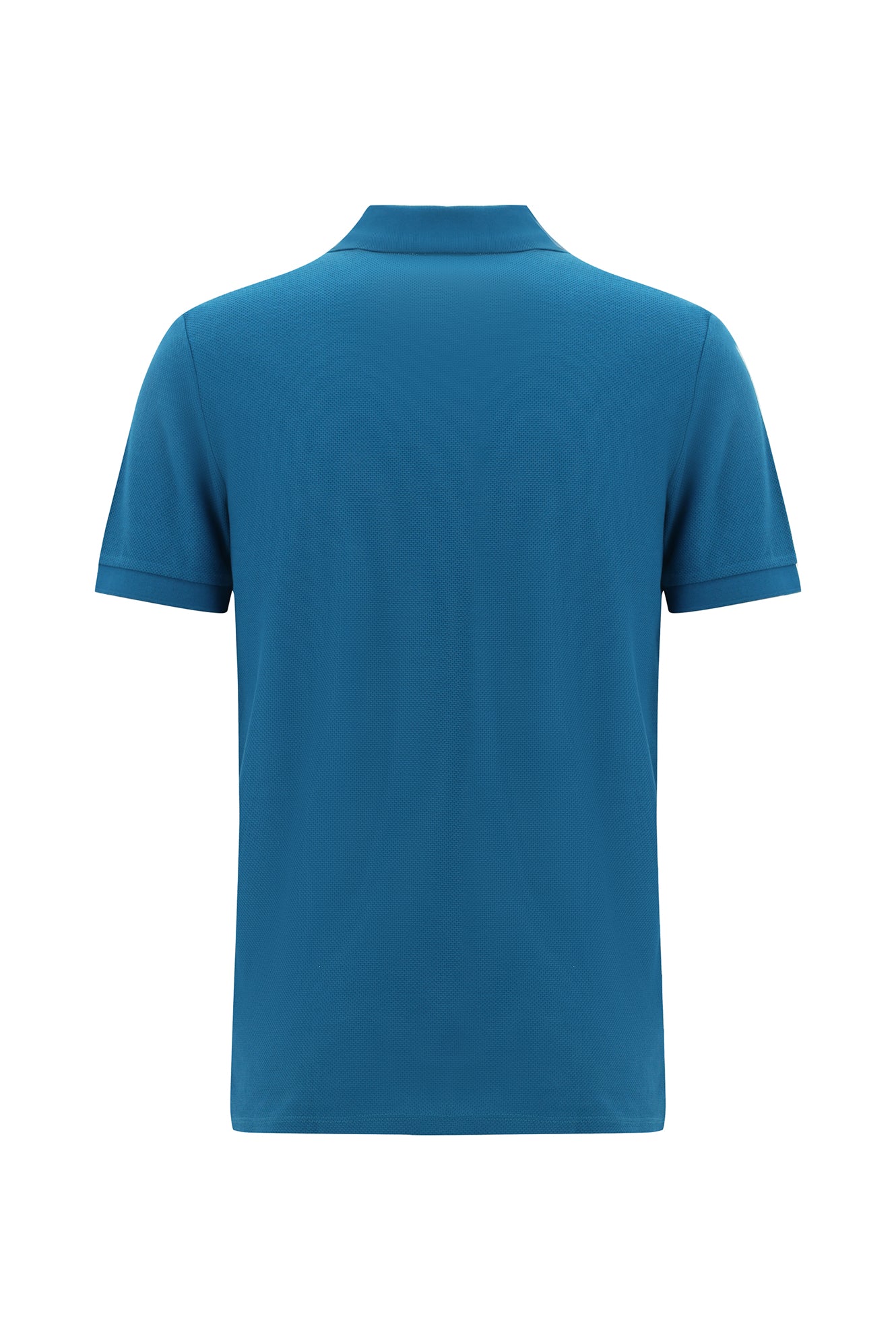 Açık Petrol Polo Yaka Slim Fit Dar Kesim Desenli Nakışlı Merserize Pamuk T-shirt
