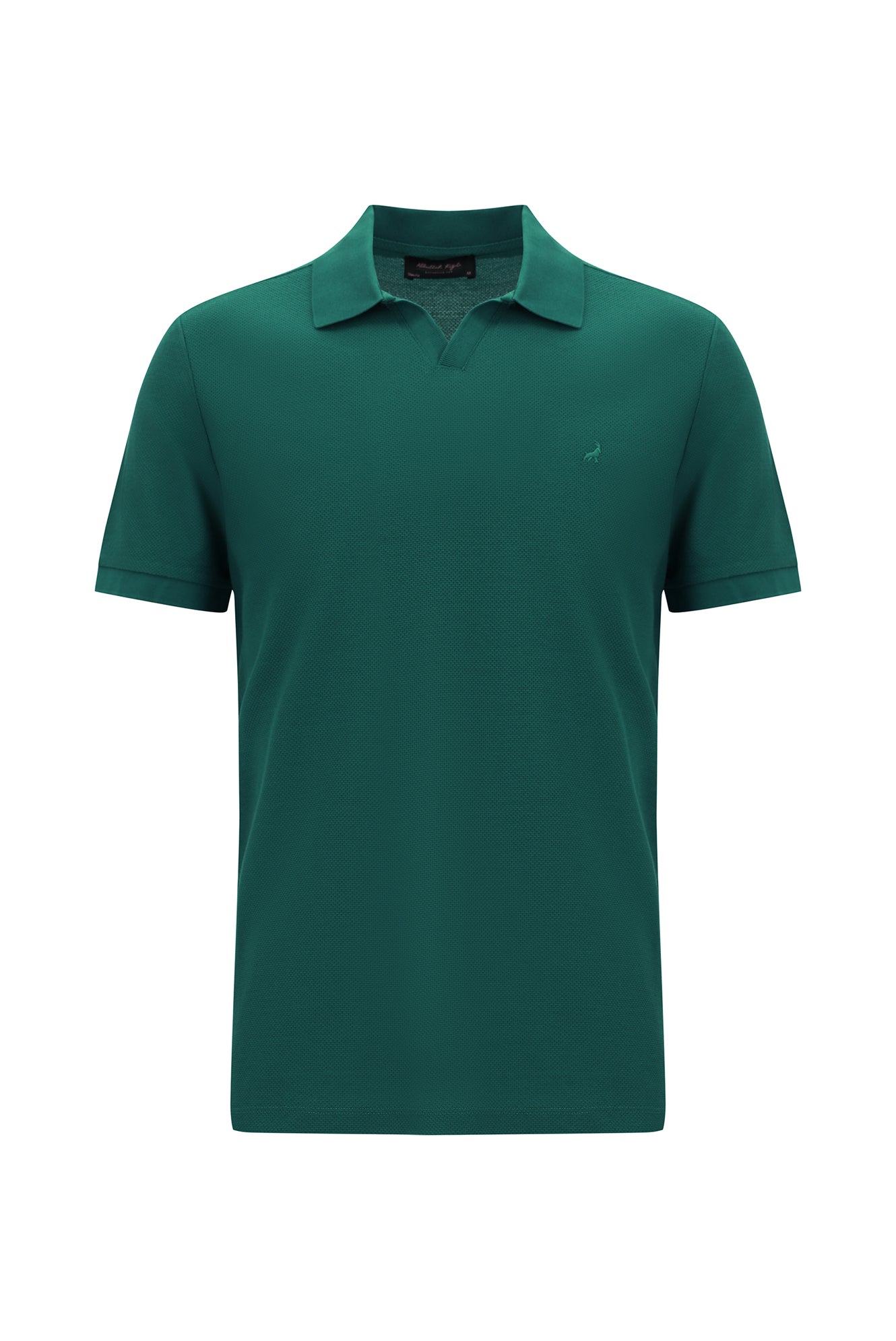 Nefti Polo Yaka Slim Fit Dar Kesim Desenli Nakışlı Merserize Pamuk T-shirt