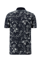 Orta Lacivert Polo Yaka Slim Fit Dar Kesim Desenli Pamuk T-shirt-Abdullah Ki??l?