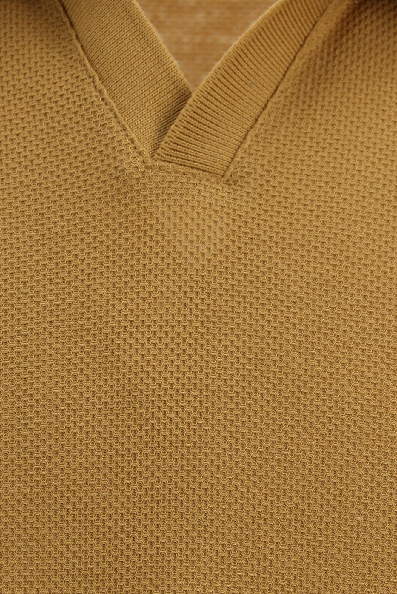 Koyu Bej Slim Fit Dar Kesim Desenli Nak??l? Merserize Pamuk Polo Yaka T-shirt-Abdullah Ki??l?