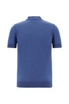 Havacı Mavi Polo Yaka Slim Fit Dar Kesim Desenli  Pamuklu T-shirt