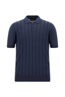 Siyah Lacivert Slim Fit Dar Kesim Desenli Nakışlı Pamuklu Polo Yaka T-shirt