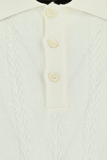 Kırık Beyaz Slim Fit Dar Kesim Desenli Nakışlı Pamuklu Polo Yaka T-shirt