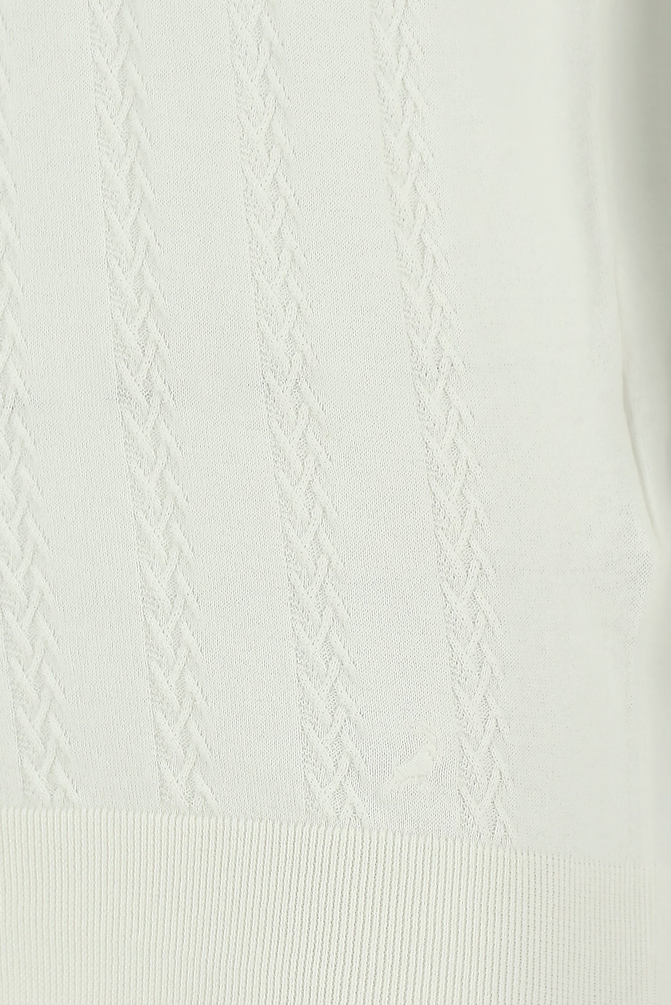 Kırık Beyaz Slim Fit Dar Kesim Desenli Nakışlı Pamuklu Polo Yaka T-shirt