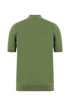 Yağ Yeşili-Olive Slim Fit Dar Kesim Desenli Nakışlı Pamuklu Polo Yaka T-shirt