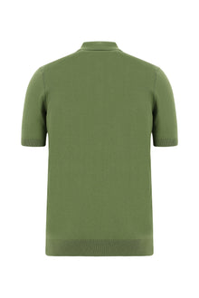 Yağ Yeşili-Olive Slim Fit Dar Kesim Desenli Nakışlı Pamuklu Polo Yaka T-shirt