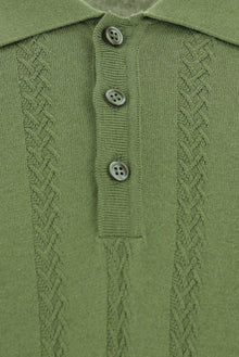 Yağ Yeşili-Olive Slim Fit Dar Kesim Desenli Nakışlı Pamuklu Polo Yaka T-shirt