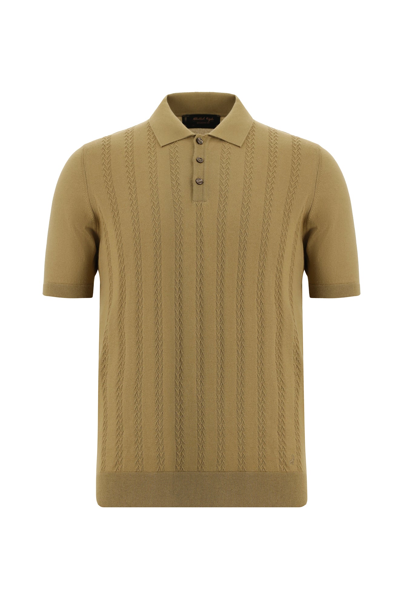 Orta Vizon Slim Fit Dar Kesim Desenli Nakışlı Pamuklu Polo Yaka T-shirt