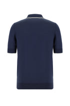 Siyah Lacivert Slim Fit Dar Kesim Fermuarlı Desenli Nakışlı Pamuklu Polo Yaka T-shirt