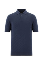 Siyah Lacivert Slim Fit Dar Kesim Desenli Nakışlı Pamuklu Polo Yaka T-shirt