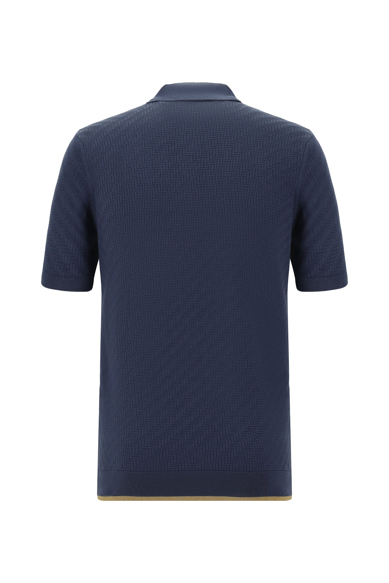 Siyah Lacivert Slim Fit Dar Kesim Desenli Nakışlı Pamuklu Polo Yaka T-shirt