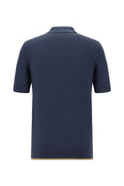 Siyah Lacivert Slim Fit Dar Kesim Desenli Nakışlı Pamuklu Polo Yaka T-shirt