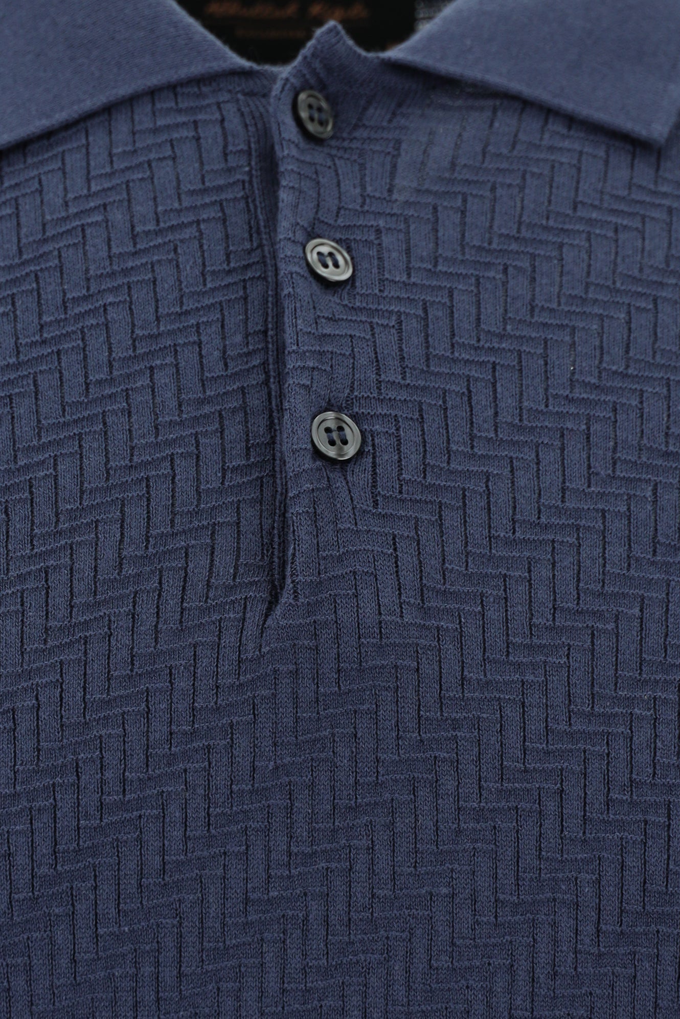 Siyah Lacivert Slim Fit Dar Kesim Desenli Nakışlı Pamuklu Polo Yaka T-shirt