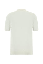 Kırık Beyaz Slim Fit Dar Kesim Desenli Nakışlı Pamuklu Polo Yaka T-shirt