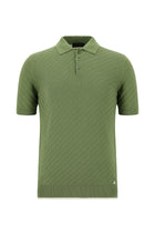 Yağ Yeşili-Olive Slim Fit Dar Kesim Desenli Nakışlı Pamuklu Polo Yaka T-shirt