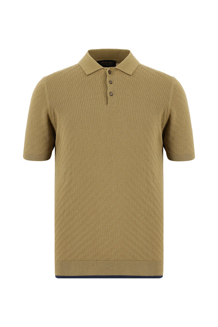 Orta Vizon Slim Fit Dar Kesim Desenli Nakışlı Pamuklu Polo Yaka T-shirt