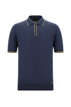 Siyah Lacivert Slim Fit Dar Kesim Desenli Nakışlı Pamuklu Polo Yaka T-shirt