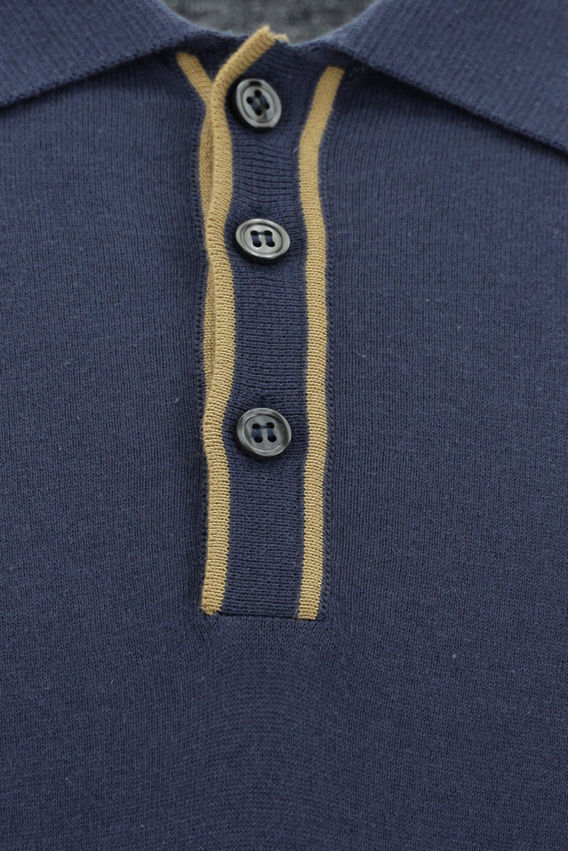 Siyah Lacivert Slim Fit Dar Kesim Desenli Nak??l? Pamuklu Polo Yaka T-shirt-Abdullah Ki??l?