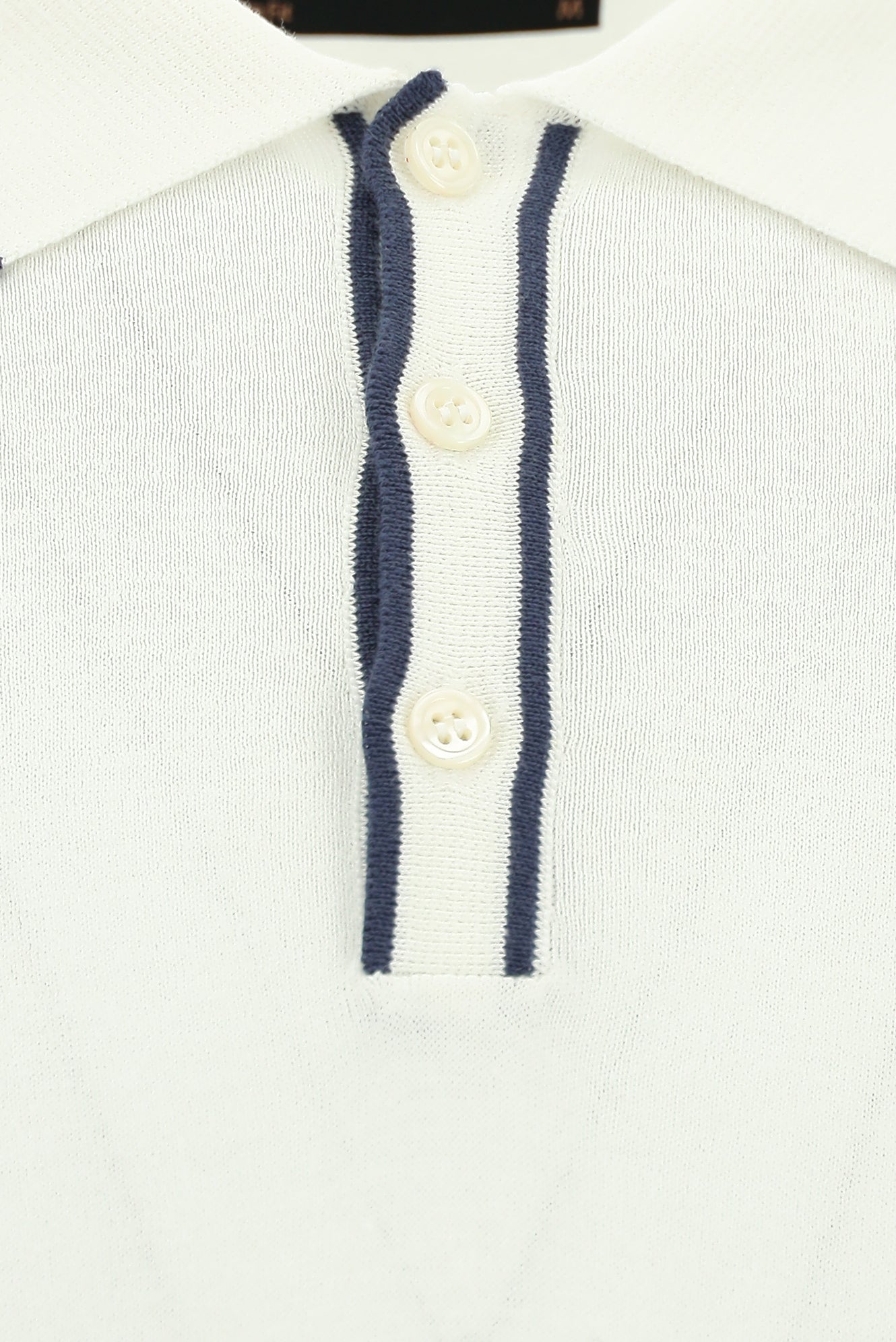 Kırık Beyaz Slim Fit Dar Kesim Desenli Nakışlı Pamuklu Polo Yaka T-shirt