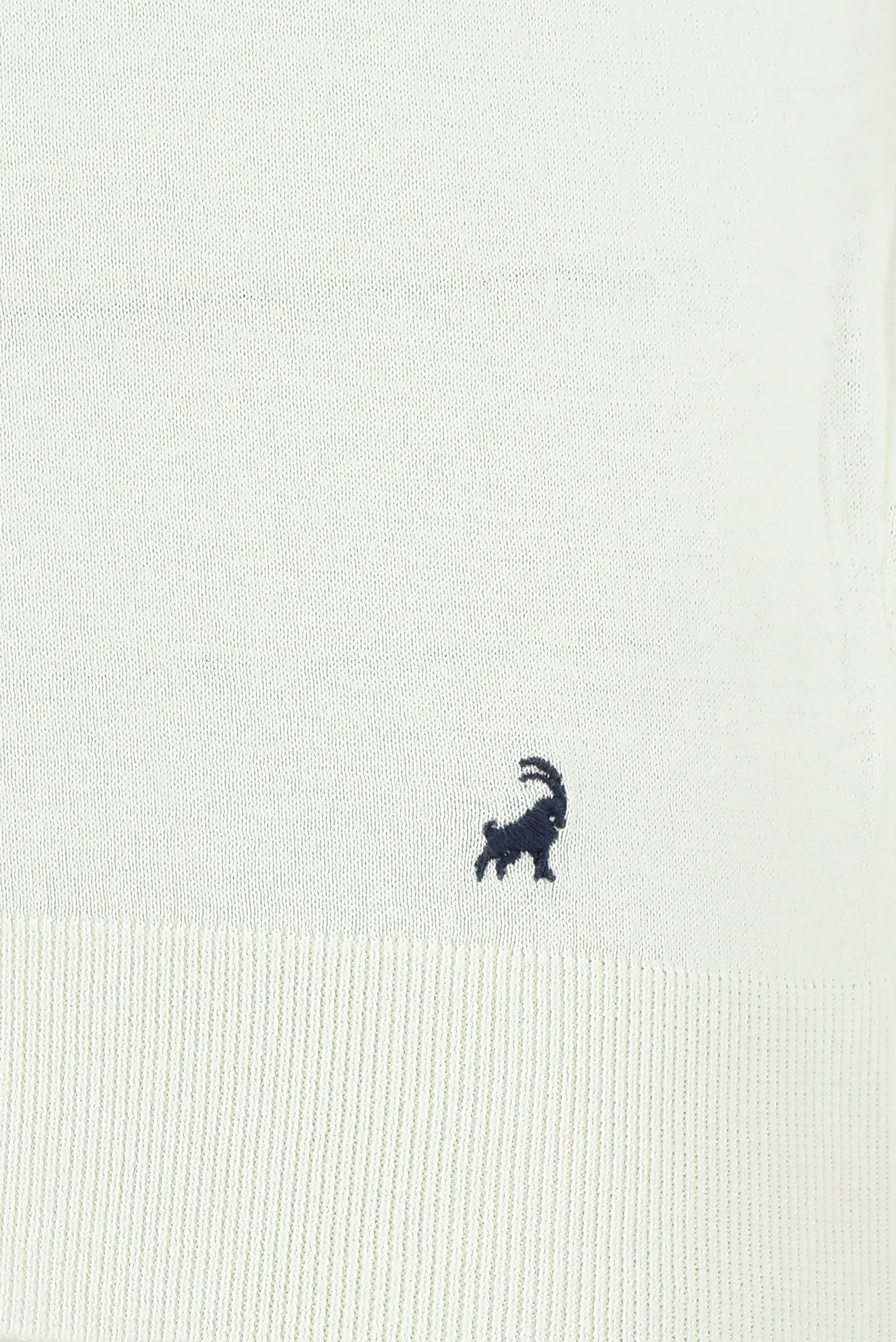 Kırık Beyaz Slim Fit Dar Kesim Desenli Nakışlı Pamuklu Polo Yaka T-shirt