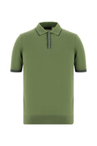 Yağ Yeşili-Olive Slim Fit Dar Kesim Desenli Nakışlı Pamuklu Polo Yaka T-shirt