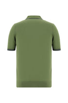 Yağ Yeşili-Olive Slim Fit Dar Kesim Desenli Nakışlı Pamuklu Polo Yaka T-shirt