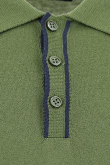 Yağ Yeşili-Olive Slim Fit Dar Kesim Desenli Nakışlı Pamuklu Polo Yaka T-shirt