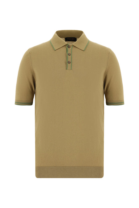 Orta Vizon Slim Fit Dar Kesim Desenli Nakışlı Pamuklu Polo Yaka T-shirt