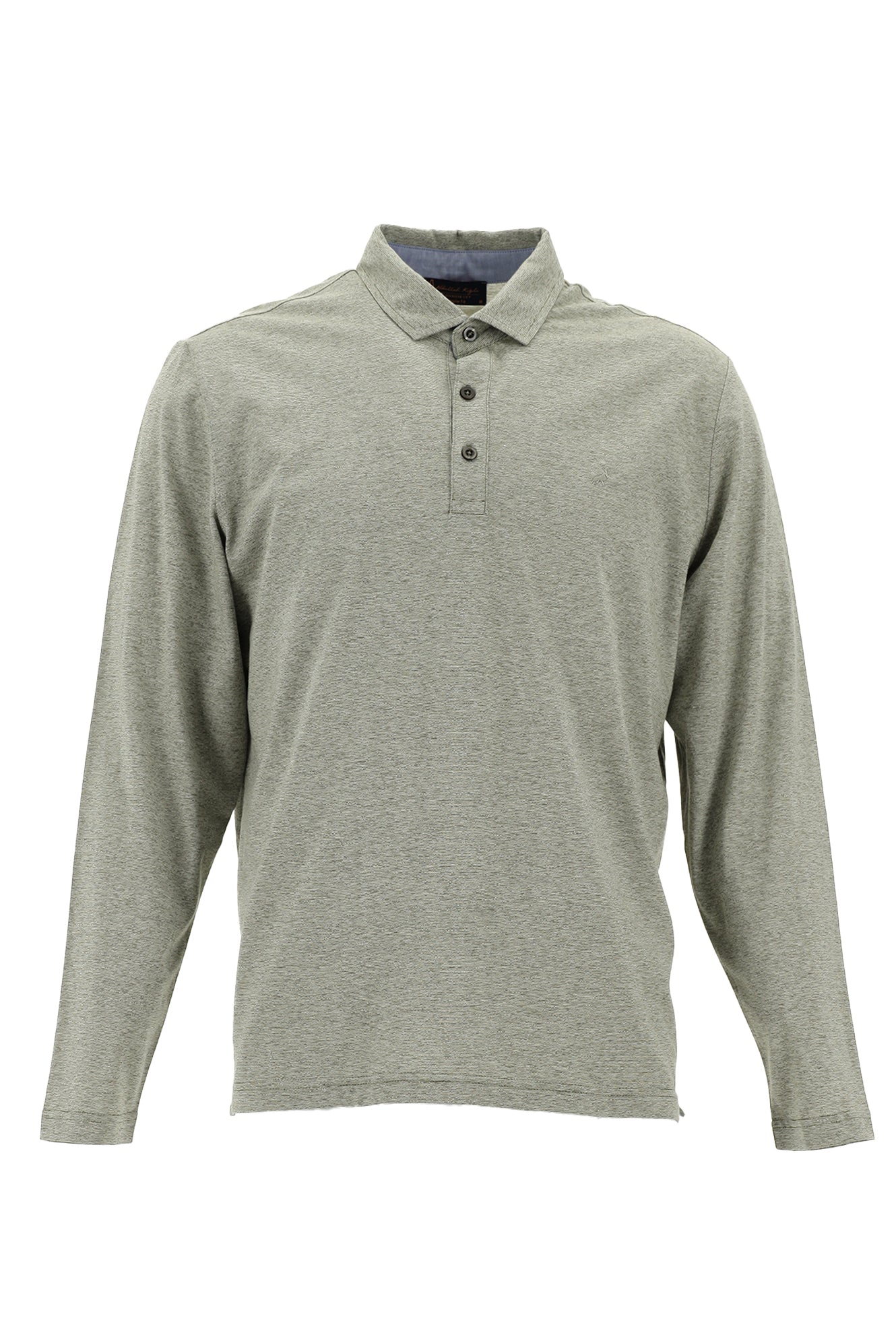 Orta Bej Polo Yaka Düğmeli Merserize Pamuklu Sweatshirt
