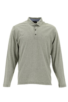 Orta Bej Polo Yaka Düğmeli Merserize Pamuklu Sweatshirt
