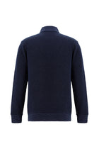 Orta Lacivert Melanj Yarım Balıkçı Yaka Fermuarlı Merserize Pamuklu Sweatshirt