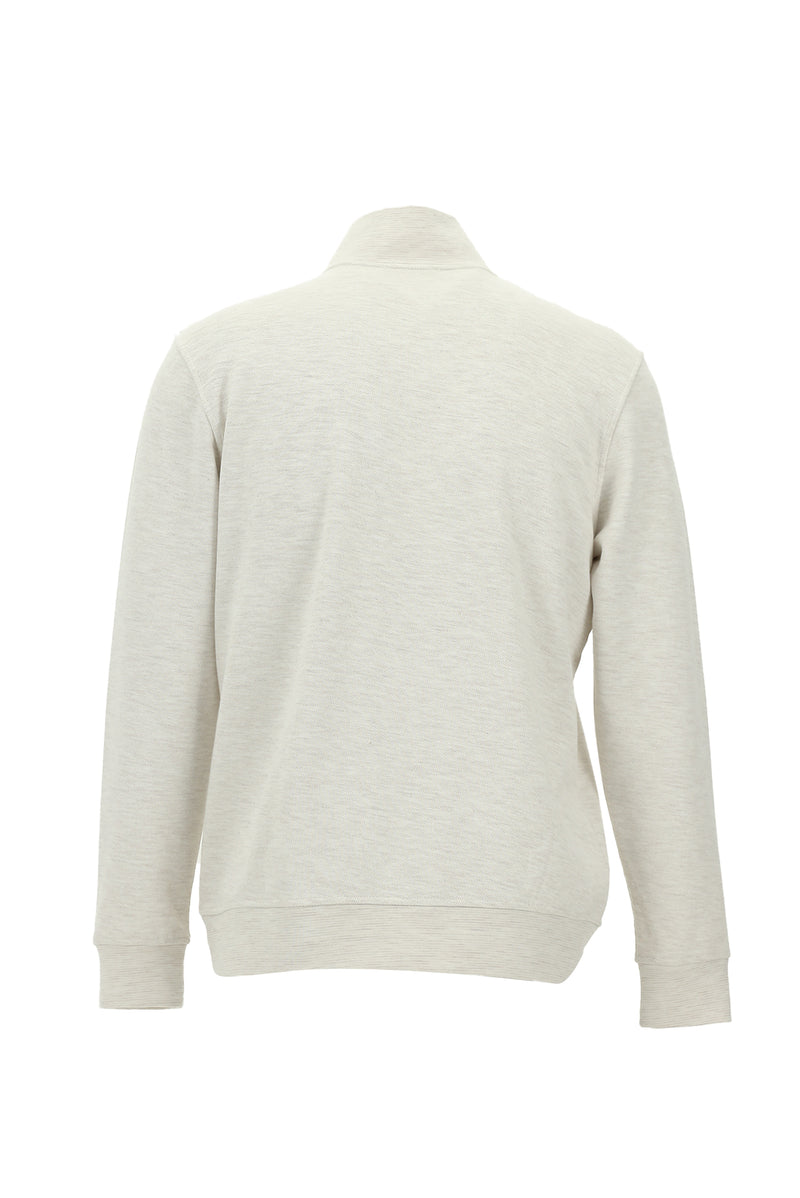 Açık Bej Yarım Balıkçı Yaka Fermuarlı Merserize Pamuklu Sweatshirt